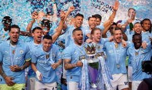 Manchester City win record-breaking fourth Premier League title in a row