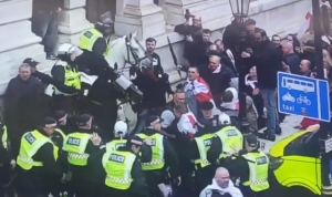 Six arrests after violence at St George&#039;s Day event in central London