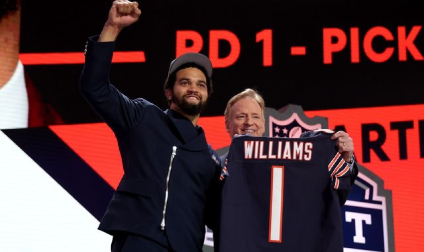 2024 NFL Draft: Caleb Williams selected first by Chicago Bears as Jayden Daniels goes at No 2
