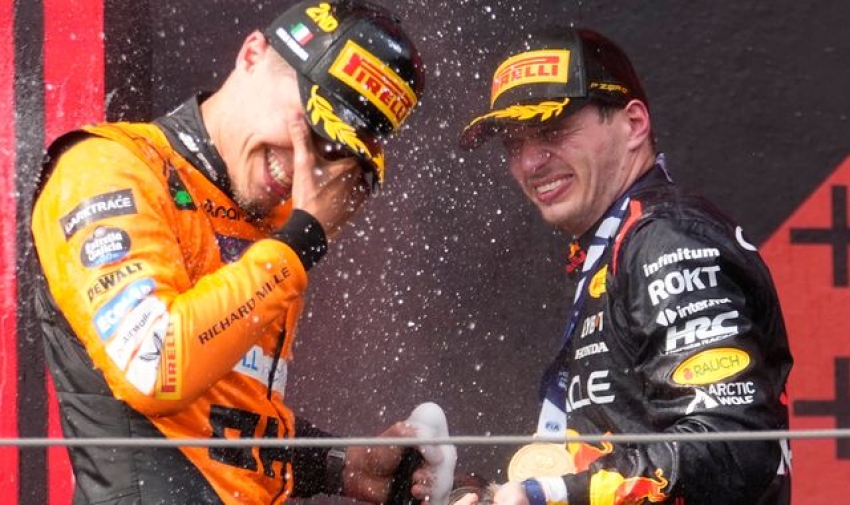 Emilia Romagna GP: Max Verstappen holds off late Lando Norris challenge to seal victory at Imola