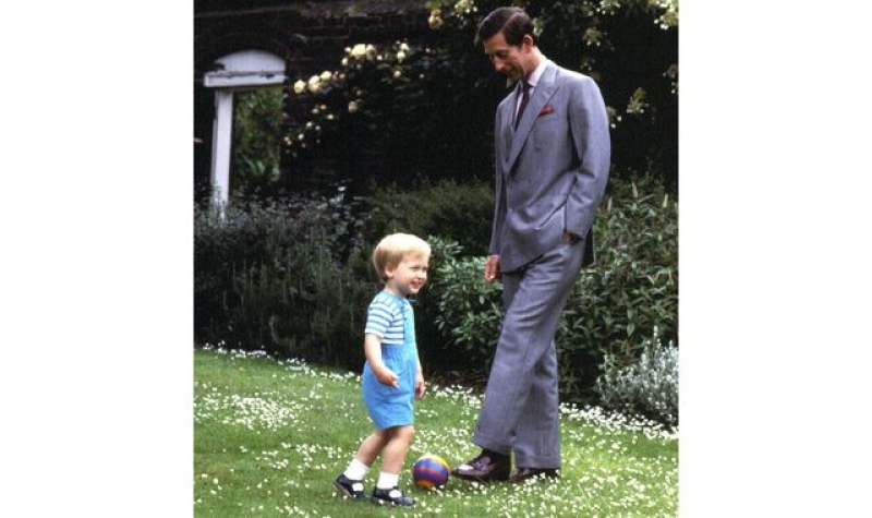 Prince William posts picture of him as a boy playing football with King to mark Father&#039;s Day