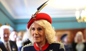 Queen Camilla meets regiment - where her father served in World War Two - for first time as Colonel-in-Chief