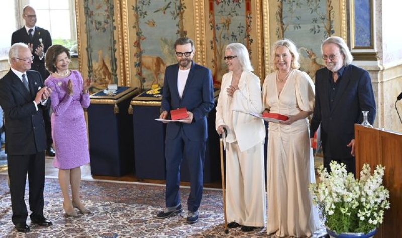 ABBA receive prestigious Order of the Vasa knighthood in their native Sweden