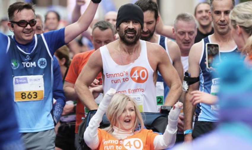 Colin Farrell finishes Dublin Marathon in support of 'courageous' friend