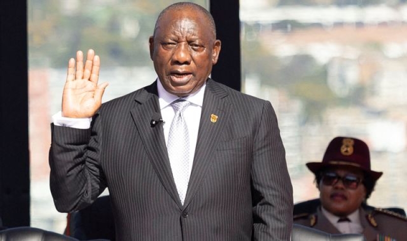 Cyril Ramaphosa sworn in as South African president - despite his ANC party losing majority