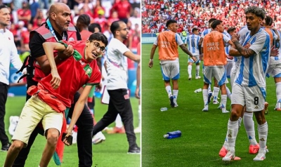 Argentina 1-2 Morocco: Chaotic Olympics opening game marred by crowd trouble causing suspension for nearly two hours