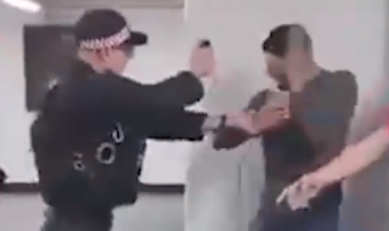 Police officer who kicked and stamped on man at Manchester Airport also filmed pepper spraying different person