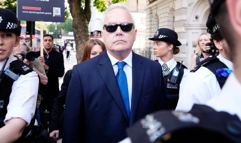 Huw Edwards arrives at court after being charged with making indecent images of children