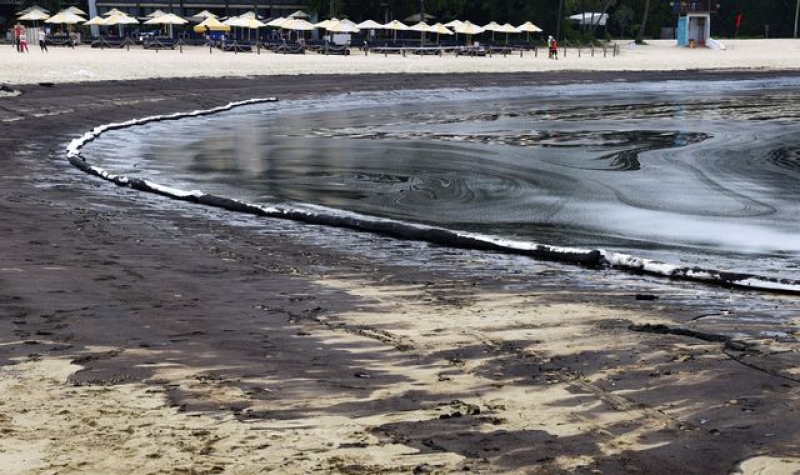 Popular beach resort in Singapore closed after oil spill