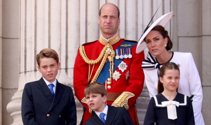 Prince Louis dances to the bagpipes as royal children watch Trooping the Colour